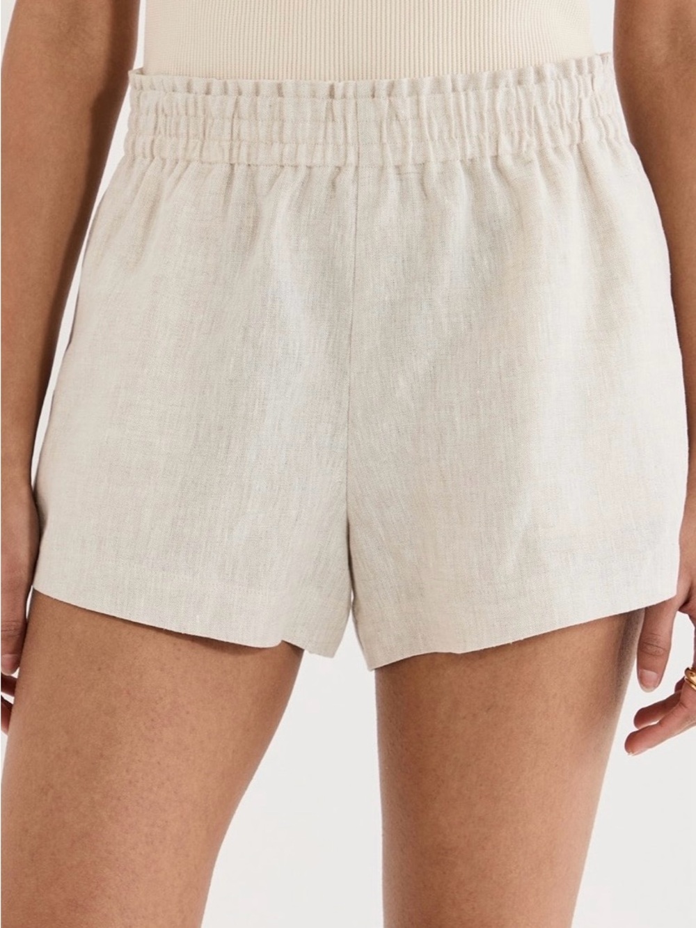 Reformation Mila Linen Shorts - Oatmeal
